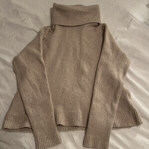 J.Crew XL beige cozy knit turtleneck sweater soft merino wool cream/beige